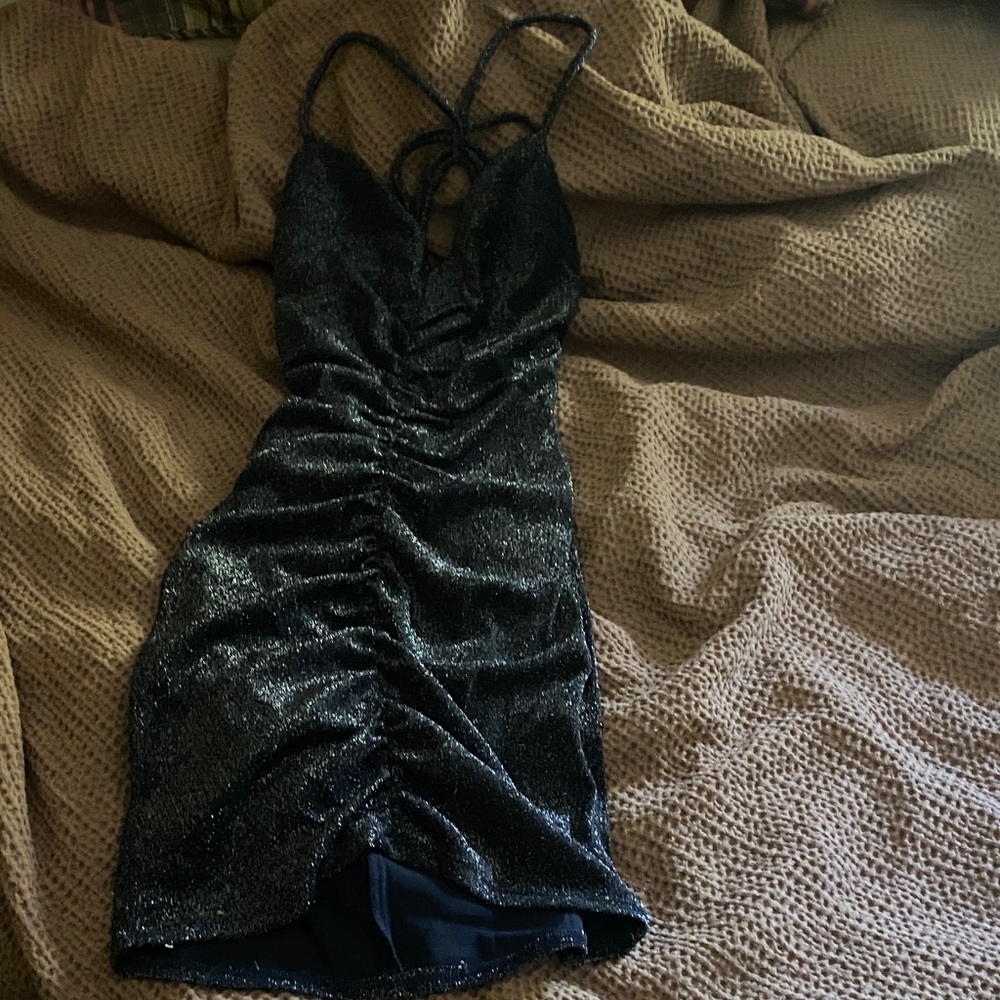 Shimmering Midnight Mini Dress